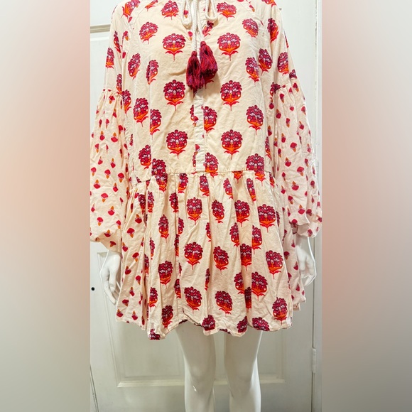 Avec Les Filles Women's Cotton Mixed-Print Mini Dress - Sunset Mul size 4 - Picture 10 of 16